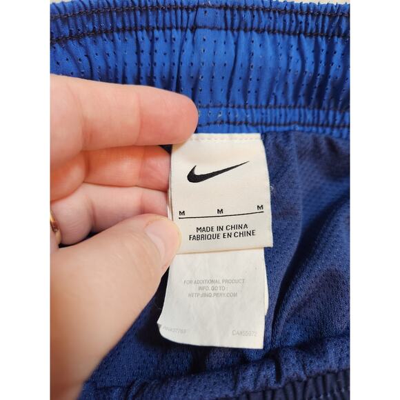 Nike Mens Navy Blue Solid Elastic Waist High Rise Trunks Swim Shorts Size Medium - Picture 3 of 7